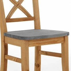 Landhaus Holzstuhl Zweifarbig - Viensta (2er Set) -Dariana shop landhaus holzstuhl zweifarbig in grau kiefer lauge viensta 04