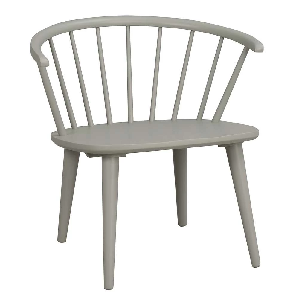 Lounge Holzstuhl In Hellgrau Lackiert - Niova - Image 2