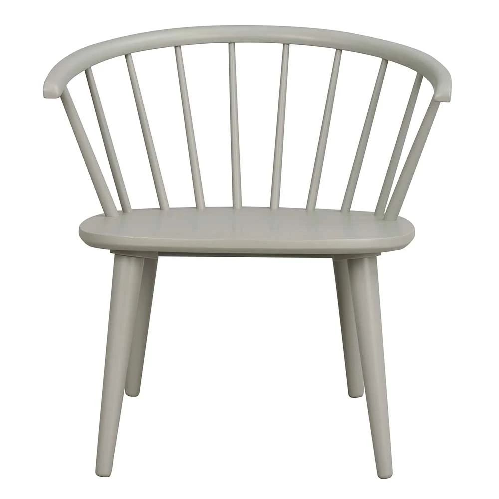 Lounge Holzstuhl In Hellgrau Lackiert - Niova - Image 3