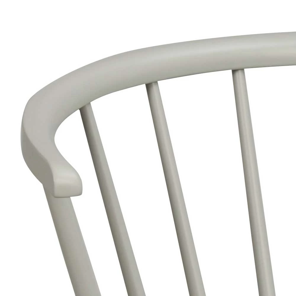 Lounge Holzstuhl In Hellgrau Lackiert - Niova - Image 6