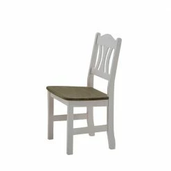 Massivholzstuhl Zamaiko In Weiß Grau (2er Set)