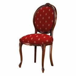 Medaillonstuhl In Rot Mit Ornament-Muster - Lactatas