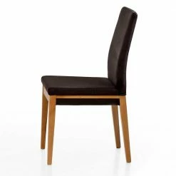 Microfaser Esszimmerstuhl In Dunkelbraun - Elsaro -Dariana shop microfaser esszimmerstuhl in dunkelbraun mit gestell aus massivholz eiche elsaro 02