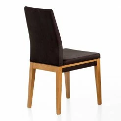 Microfaser Esszimmerstuhl In Dunkelbraun - Elsaro -Dariana shop microfaser esszimmerstuhl in dunkelbraun mit gestell aus massivholz eiche elsaro 03