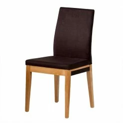 Microfaser Esszimmerstuhl In Dunkelbraun - Elsaro