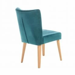 Mid Century Esszimmerstuhl Balles Mit Polsterung -Dariana shop mid century esszimmerstuhl polsterung velours petrol blau und buche massiv balles 03