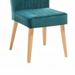 Mid Century Esszimmerstuhl Balles Mit Polsterung -Dariana shop mid century esszimmerstuhl polsterung velours petrol blau und buche massiv balles 05