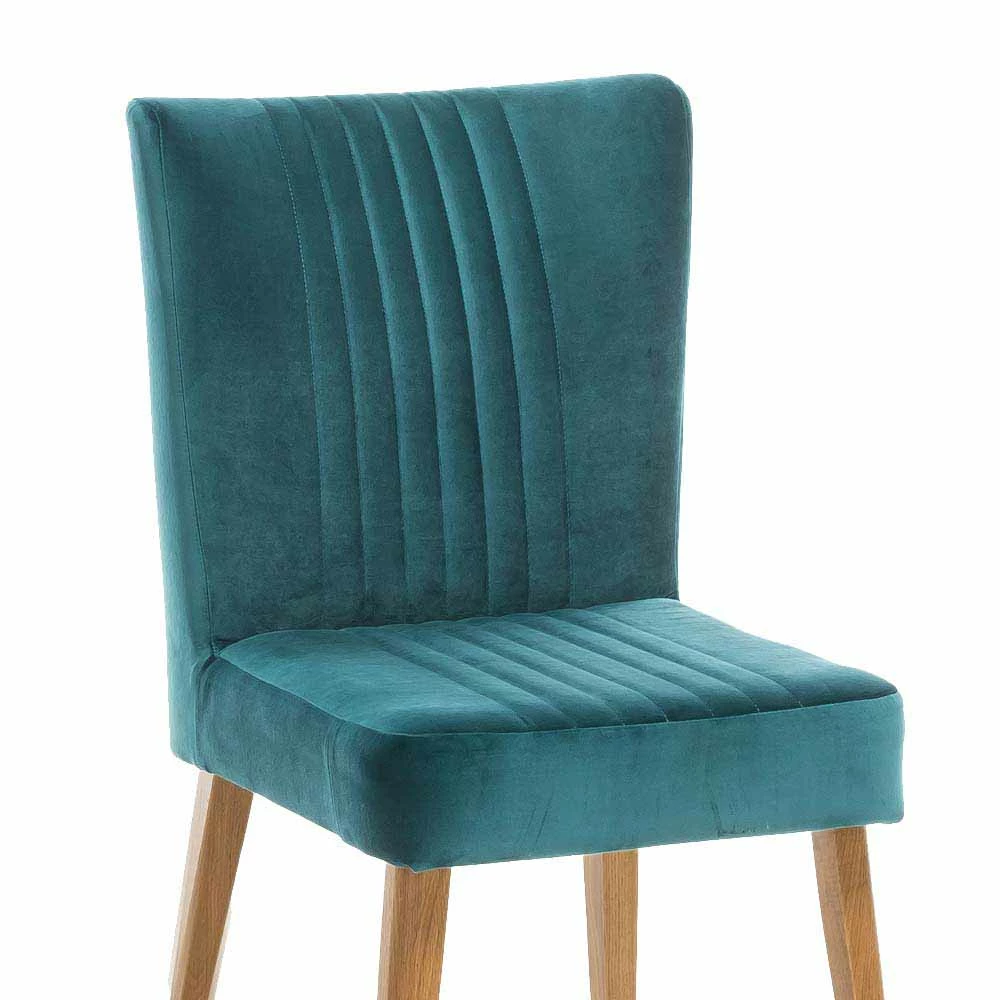 Mid Century Stuhl Nossey Mit Velours Blau - Image 5