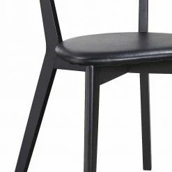 Moderner Eichenstuhl In Schwarz - Ina (2er Set) -Dariana shop moderner eichenstuhl in schwarz mit kunstledersitz ina 04