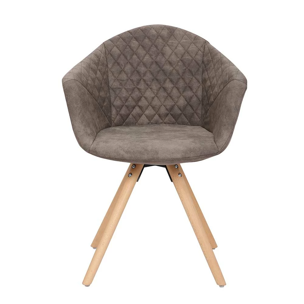 Moderner Esstisch Sessel in Taupe - Gozos (2er Set) Moderner Esstisch Sessel In Taupe - Gozos (2er Set) -Dariana shop moderner esstisch sessel in taupe kunstleder mit buche gozos 01