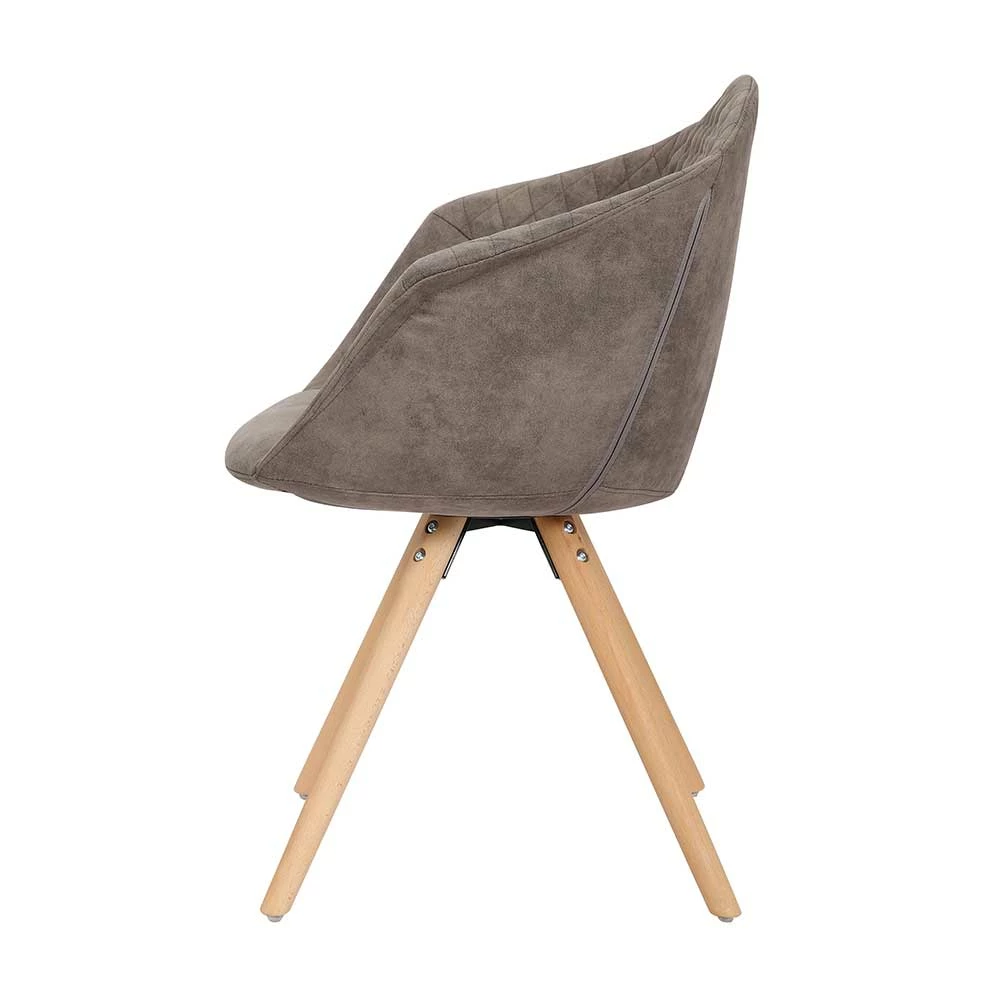 Moderner Esstisch Sessel in Taupe - Gozos (2er Set) Moderner Esstisch Sessel In Taupe - Gozos (2er Set) -Dariana shop moderner esstisch sessel in taupe kunstleder mit buche gozos 03