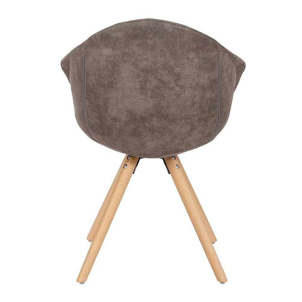 Moderner Esstisch Sessel in Taupe - Gozos (2er Set) Moderner Esstisch Sessel In Taupe - Gozos (2er Set) -Dariana shop moderner esstisch sessel in taupe kunstleder mit buche gozos 04