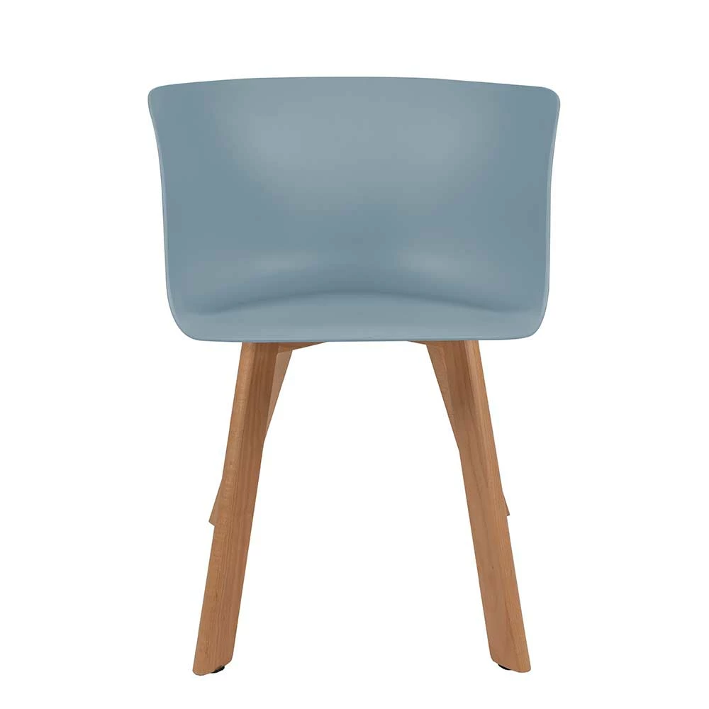 Moderner Schalenstuhl in Graublau - Badry (4er Set) Moderner Schalenstuhl In Graublau - Badry (4er Set) -Dariana shop moderner schalenstuhl in graublau mit holz gestell buche badry 01