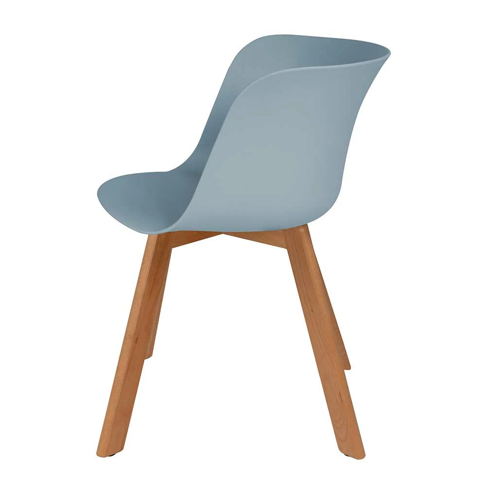 Moderner Schalenstuhl in Graublau - Badry (4er Set) Moderner Schalenstuhl In Graublau - Badry (4er Set) -Dariana shop moderner schalenstuhl in graublau mit holz gestell buche badry 04