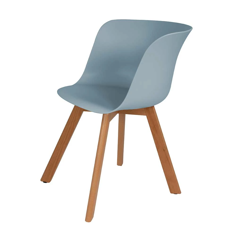 Moderner Schalenstuhl in Graublau - Badry (4er Set) Moderner Schalenstuhl In Graublau - Badry (4er Set) -Dariana shop moderner schalenstuhl in graublau mit holz gestell buche badry f