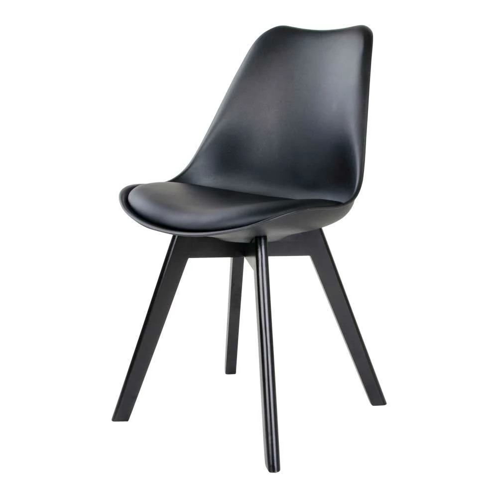 Moderner Schalenstuhl In Schwarz Komplett - Lorena (2er Set)