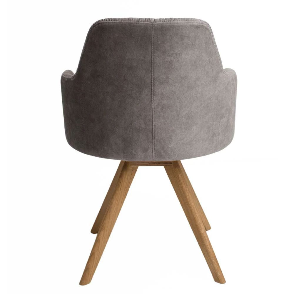 Moderner Tischsessel Aus Velours Grau - Faunatia - Image 4