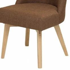 Polster Stoff Stuhl In Braun Hell - Uladan (2er Set) 4 Polster Stoff Stuhl In Braun Hell - Uladan (2er Set) -Dariana shop polster stoff stuhl in braun hell eiche massivholzgestell uladan 02