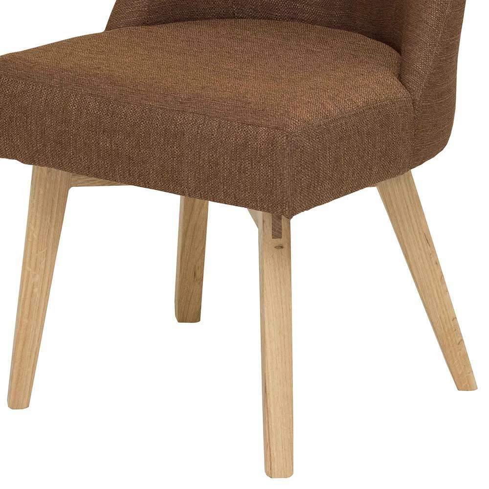 Polster Stoff Stuhl in Braun hell - Uladan (2er Set) Polster Stoff Stuhl In Braun Hell - Uladan (2er Set) -Dariana shop polster stoff stuhl in braun hell eiche massivholzgestell uladan 02