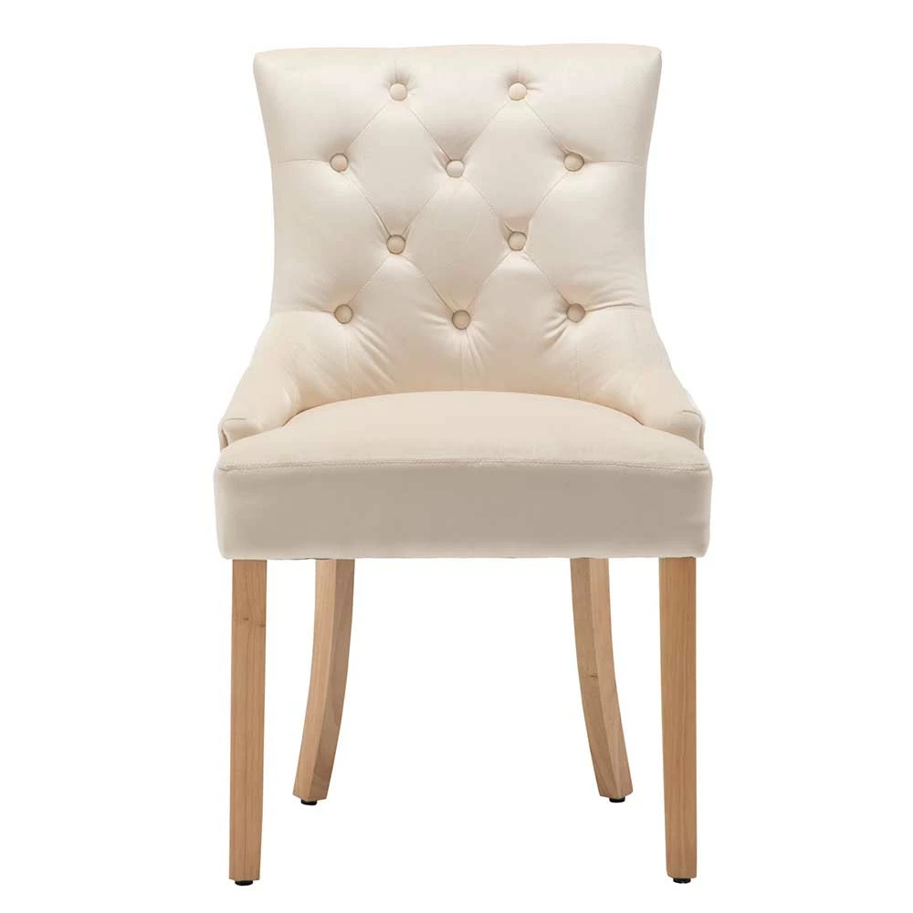 Polsterstühle in Creme & Natur - Karama (2er Set) Polsterstühle In Creme & Natur - Karama (2er Set) -Dariana shop polsterstuehle in creme natur aus samt gummibaumholz karama 01