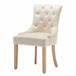 Polsterstühle In Creme & Natur - Karama (2er Set)