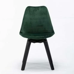 Polsterstühle In Dunklem Grün Samt - Synda (2er Set) -Dariana shop polsterstuehle in dunklem gruen samt schwarz holz synda 02