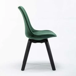 Polsterstühle In Dunklem Grün Samt - Synda (2er Set) -Dariana shop polsterstuehle in dunklem gruen samt schwarz holz synda 03