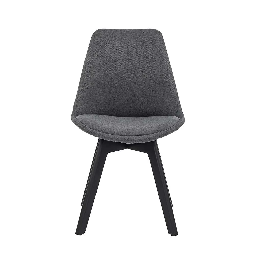 Polsterstühle in Grau Stoffbezug - Doskados (2er Set) Polsterstühle In Grau Stoffbezug - Doskados (2er Set) -Dariana shop polsterstuehle in grau stoffbezug mit schwarzen buchenstuehlen doskados 03