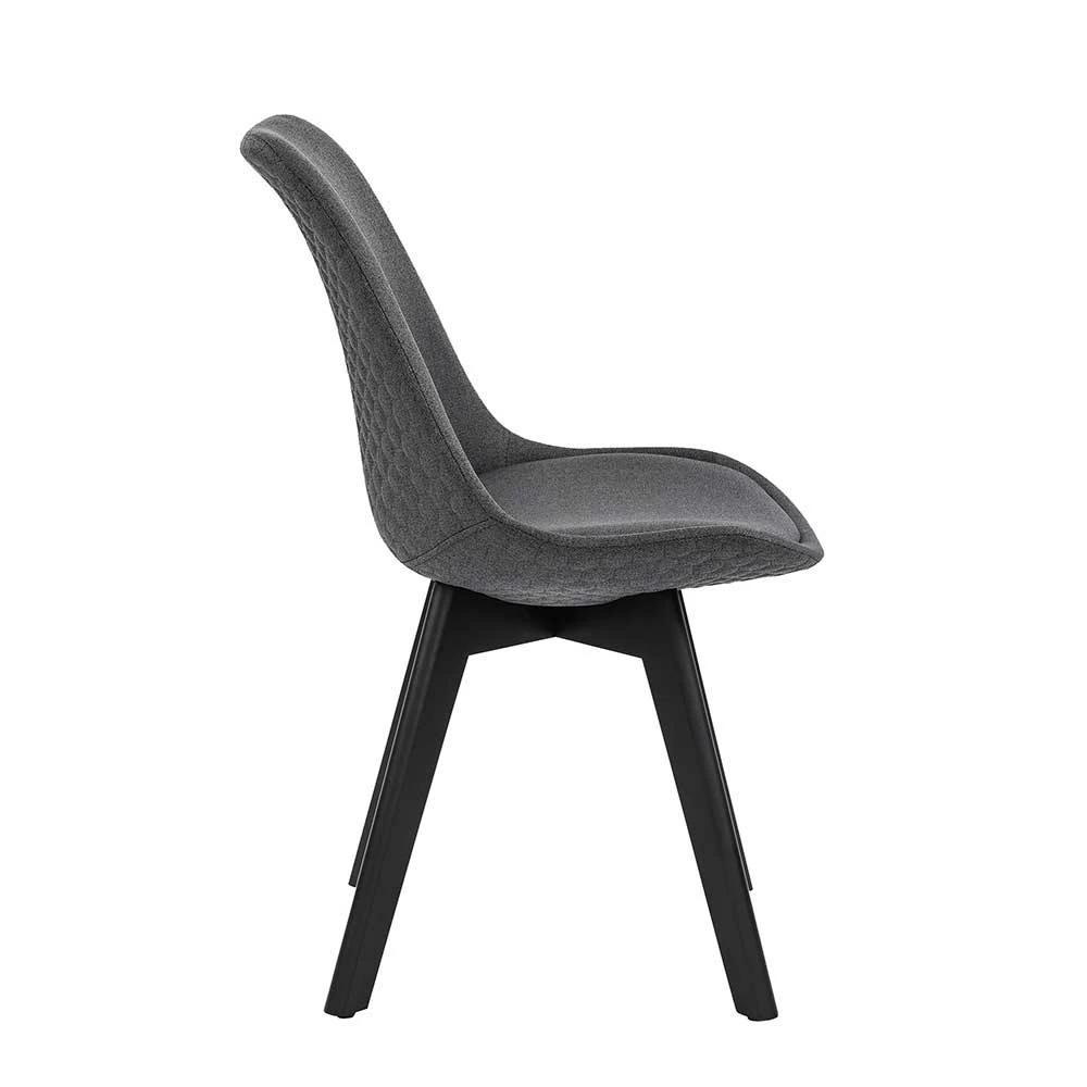 Polsterstühle in Grau Stoffbezug - Doskados (2er Set) Polsterstühle In Grau Stoffbezug - Doskados (2er Set) -Dariana shop polsterstuehle in grau stoffbezug mit schwarzen buchenstuehlen doskados 04