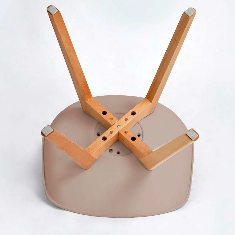 Polsterstühle in Taupe & Buche - Asiatia (4er Set) Polsterstühle In Taupe & Buche - Asiatia (4er Set) -Dariana shop polsterstuehle in taupe buche im modernen stil asiatia 03