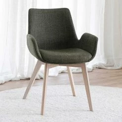 Polsterstühle Mit Armlehnen In Dunkelgrün - Termi (2er Set) 3 Polsterstühle Mit Armlehnen In Dunkelgrün - Termi (2er Set) -Dariana shop polsterstuehle mit armlehnen in dunkelgruen mit eiche gestell white wash termi 01