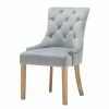 Polsterstühle Mit Knopfheftungen - Coriga (2er Set) -Dariana shop polsterstuehle mit knopfheftungen in hellgrau samt mit holzbeinen coriga f