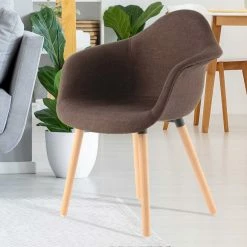 Polsterstuhl Armlehner In Braun - Comby (2er Set) 3 Polsterstuhl Armlehner In Braun - Comby (2er Set) -Dariana shop polsterstuhl armlehner in braun mit holzbeinen aus buche comby 01