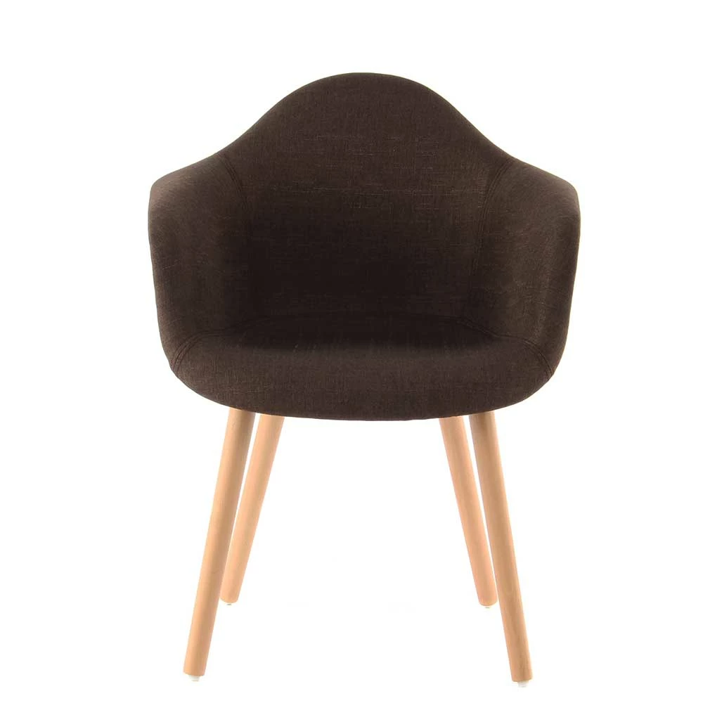 Polsterstuhl Armlehner in Braun - Comby (2er Set) Polsterstuhl Armlehner In Braun - Comby (2er Set) -Dariana shop polsterstuhl armlehner in braun mit holzbeinen aus buche comby 02