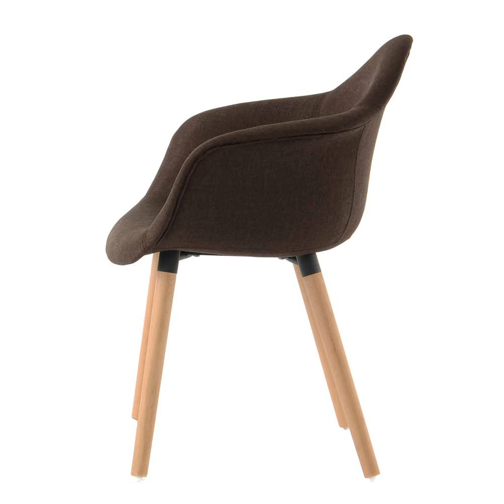 Polsterstuhl Armlehner in Braun - Comby (2er Set) Polsterstuhl Armlehner In Braun - Comby (2er Set) -Dariana shop polsterstuhl armlehner in braun mit holzbeinen aus buche comby 03