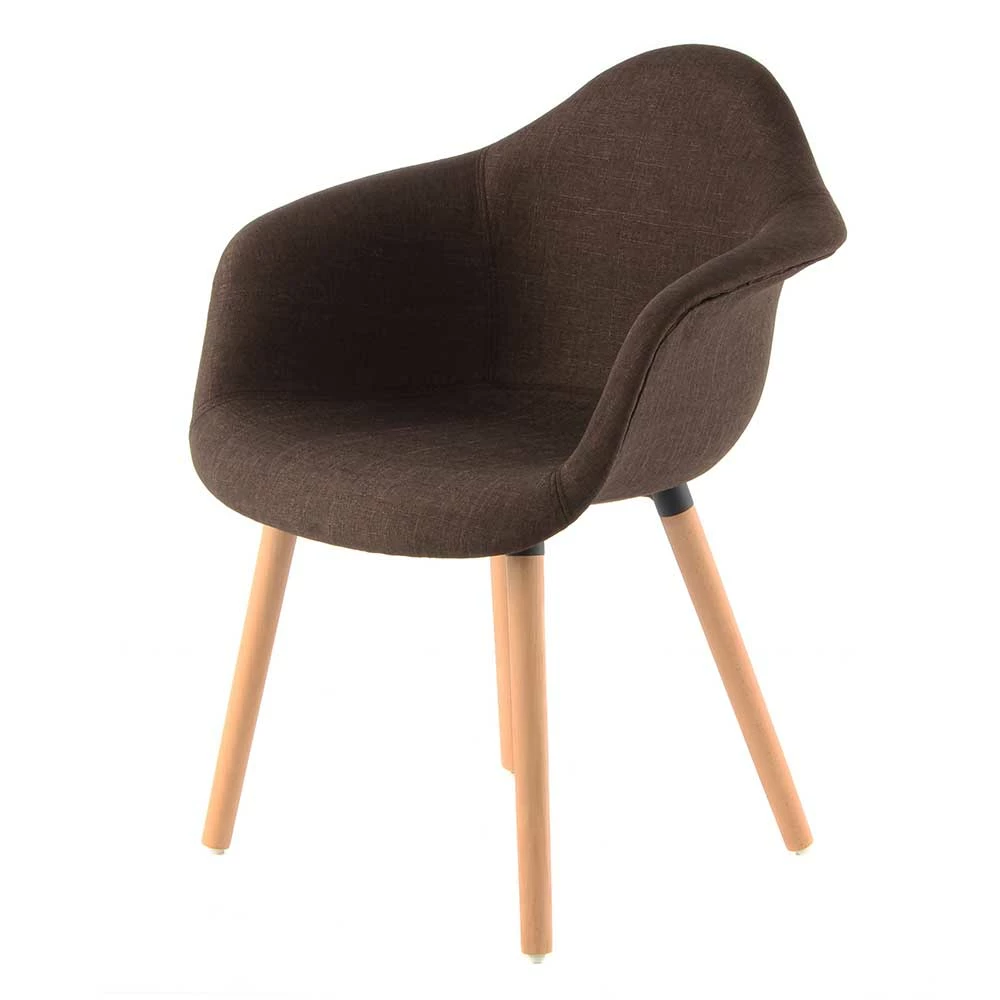 Polsterstuhl Armlehner in Braun - Comby (2er Set) Polsterstuhl Armlehner In Braun - Comby (2er Set) -Dariana shop polsterstuhl armlehner in braun mit holzbeinen aus buche comby f
