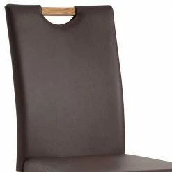 Polsterstuhl Aus Kunstleder Dunkelbraun - Clevira -Dariana shop polsterstuhl aus kunstleder dunkelbraun und wildeiche massivholz clevira 02