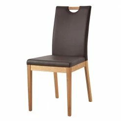 Polsterstuhl Aus Kunstleder Dunkelbraun - Clevira