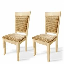 Polsterstuhl In Beige Braun & Creme - Maskulyn (2er Set) -Dariana shop polsterstuhl in beige braun creme aus webstoff massivholz maskulyn 04