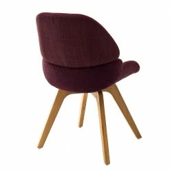 Polsterstuhl In Dunkelrot & Eiche - Vientors (2er Set) -Dariana shop polsterstuhl in dunkelrot eiche aus chenille massivholz vientors 02