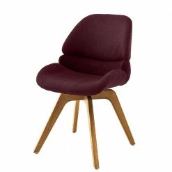 Polsterstuhl In Dunkelrot & Eiche - Vientors (2er Set)