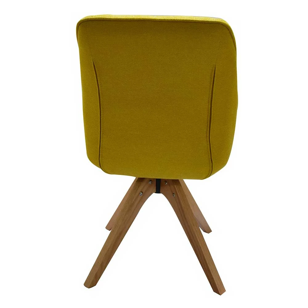 Polsterstuhl In Gelb Mit Holzbeinen Eiche - Akinasa - Image 5