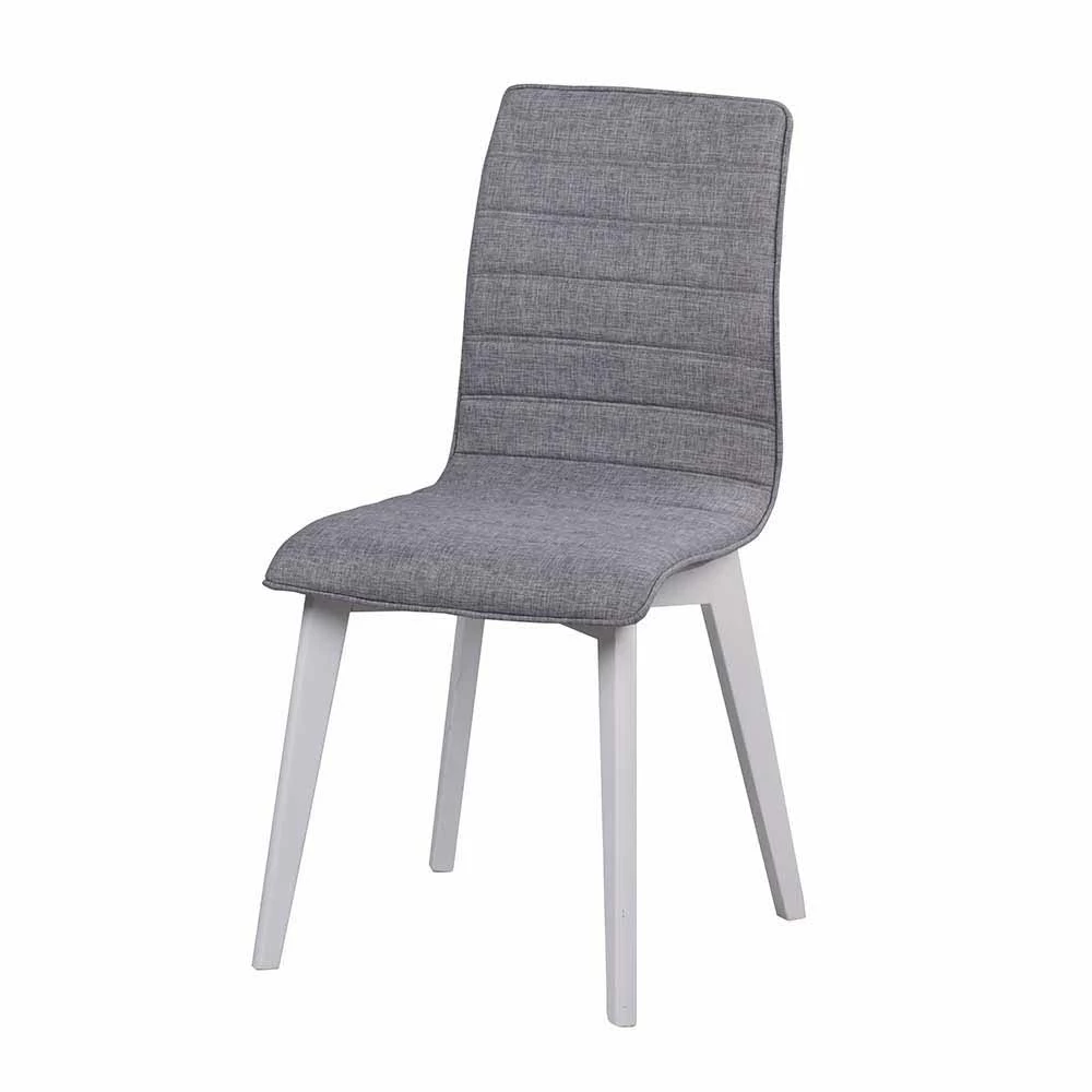 Polsterstuhl In Grau & Weiß - Emalika (2er Set)