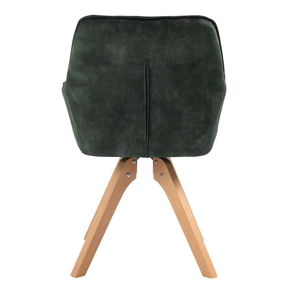Polsterstuhl Mit Armlehnen Aus Samt Dunkelgrün - Kulstrado - Image 6