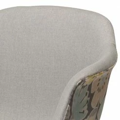 Retro Armlehn-Designstuhl In Hellgrau - Buono (2er Set) -Dariana shop retro armlehn designstuhl in hellgrau mit blumen motiv rueckseite buono 05