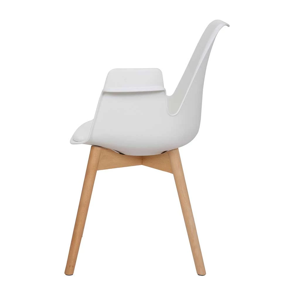 Retro Armlehnstühle in Weiß & Buche - Siotra (2er Set) Retro Armlehnstühle In Weiß & Buche - Siotra (2er Set) -Dariana shop retro armlehnstuehle in weiss buche aus kunststoff holz siotra 03