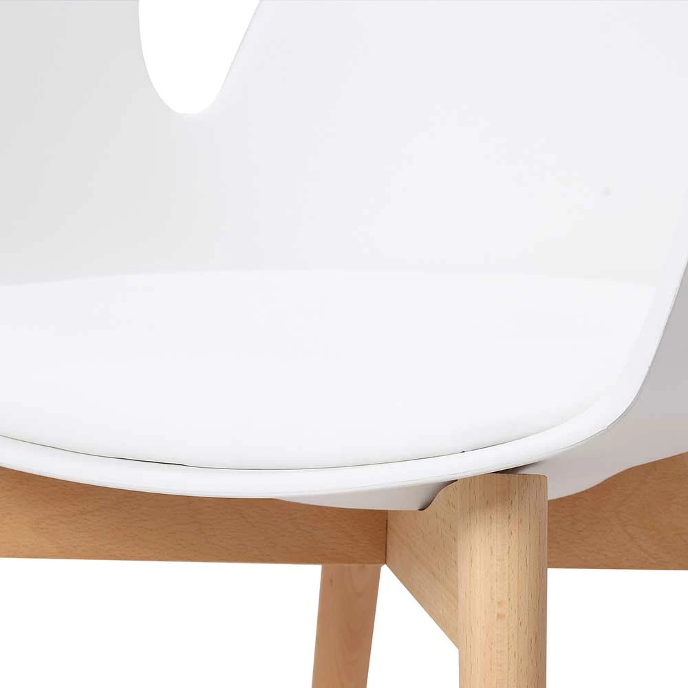 Retro Armlehnstühle in Weiß & Buche - Siotra (2er Set) Retro Armlehnstühle In Weiß & Buche - Siotra (2er Set) -Dariana shop retro armlehnstuehle in weiss buche aus kunststoff holz siotra 05