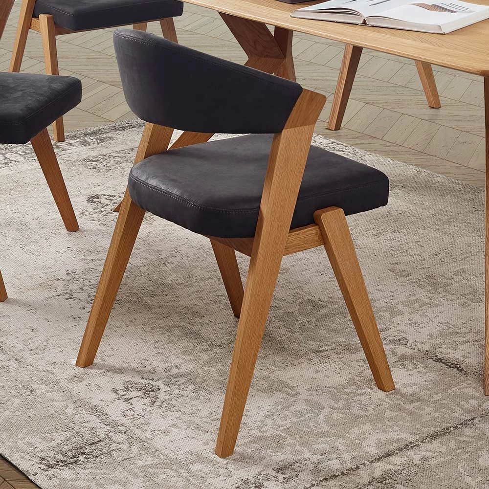 Retro Design Stuhl Aus Wildeiche Massivholz - Ovenciana - Image 6