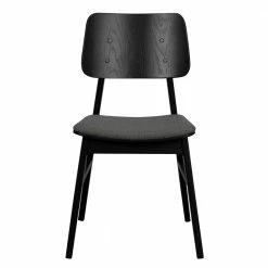 Retro Eichenstuhl In Schwarz - Tresrin (2er Set) -Dariana shop retro eichenstuhl in schwarz mit polstersitz grau tresrin 02