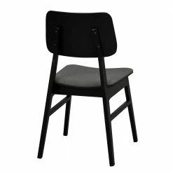 Retro Eichenstuhl In Schwarz - Tresrin (2er Set) -Dariana shop retro eichenstuhl in schwarz mit polstersitz grau tresrin 04